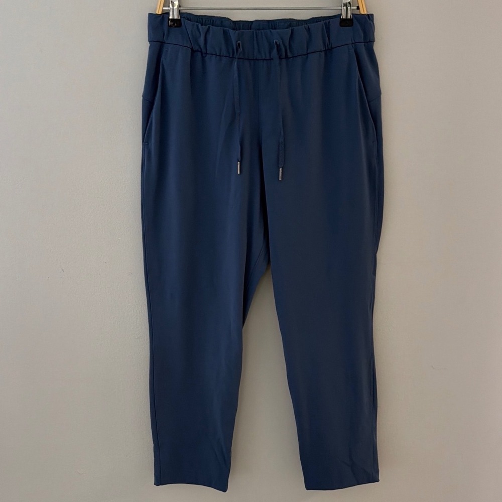 Lululemon On the Fly 7/8 Pant Iron Blue Luxtreme Drawstring Trousers Women Sz 10 - Picture 5 of 11